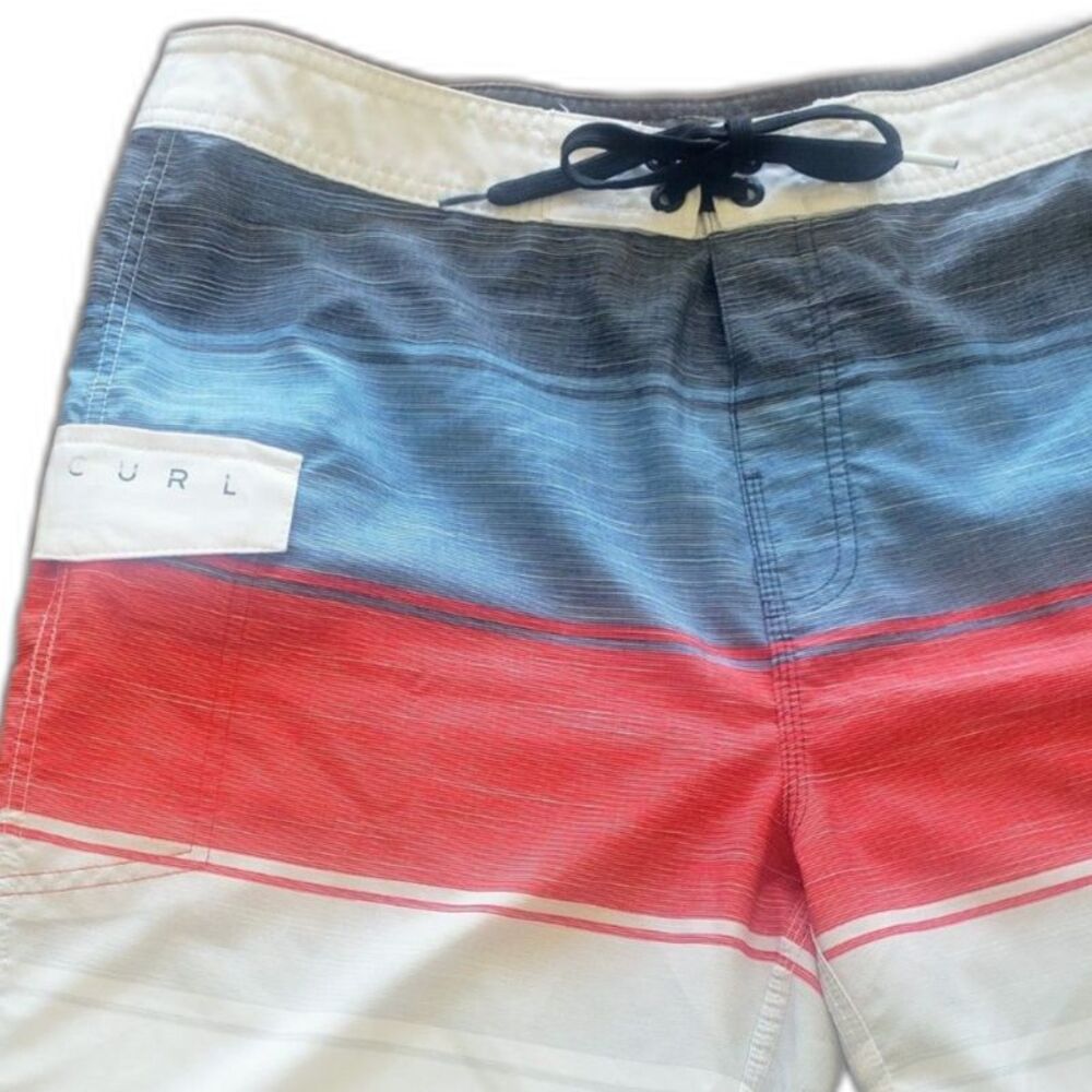 Rip Curl - Board Shorts / Swim Trunks - White Red & Blue - Mens Size 34 - Picture 6 of 8